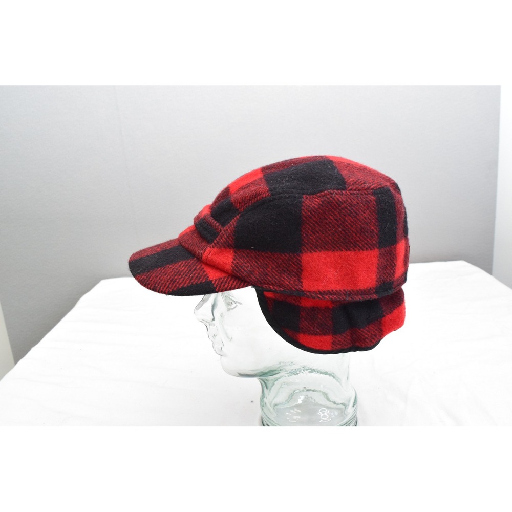 Polo Ralph Lauren Hunting Hat L/XL Red Buffalo Plaid Wool Ear Flap Mens Cap